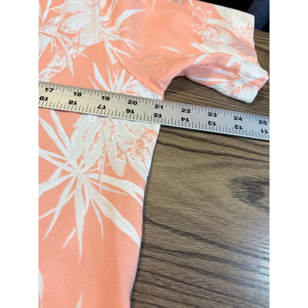 Avon Fashions Rayon Shorts Shirt Set 12 Peach Tropical Floral USA Resort 2 Piece